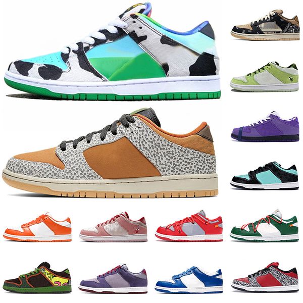 

2020 Новый конструктор SB DUNK Low Аутентичных скейтборда кроссовки Safari Коренастого Dunky женщины люди белого от Повседневной обуви мода Travis Scotts