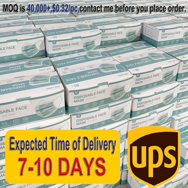 

UPS Бесплатная доставка Spot Courier одноразовая маска / FFP2 50 Pack маски 3 слоя пылезащитный и дымка плетеный эластичный Ушной крючок салон маски