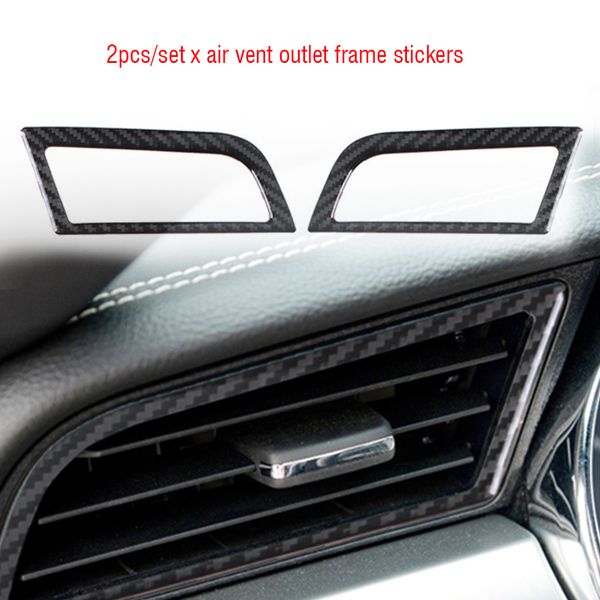 Dashboard Car Accessories Side Interior Air Outlet Frame Carbon Fiber Sticker Styling Cover Decoration For Mustang Vehicle Interiors Car Interior