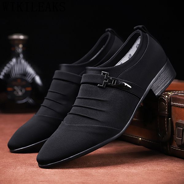 

wedding shoes for men 2018 classic shoes men dress loafers casual mens dress schoenen heren zapatos elegantes hombre, Black