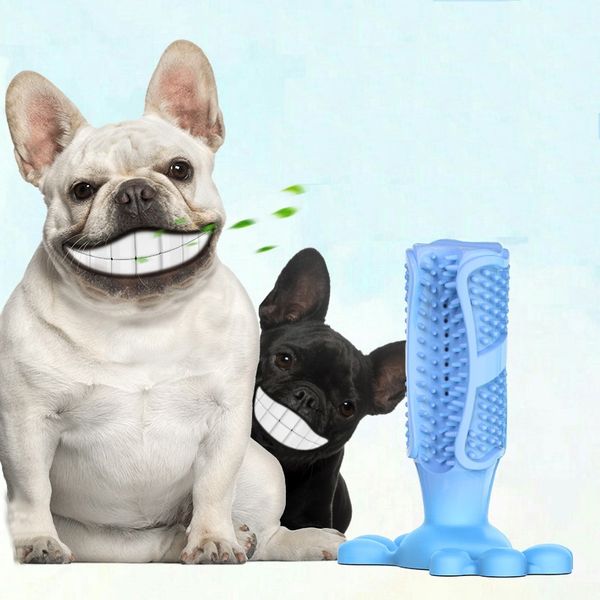 

durable dog molar toys, non-toxic and bite-resistant silica gel pet dog toothbrush, brush and bite toys, suitable for small and medium-sized