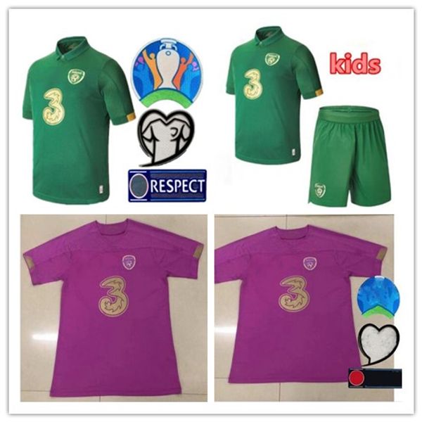 

new 19 20 ireland soccer jersey 2019 2020 european cuphome away republic of ireland national team thailand quality uniforms kids kit footbal, Black;yellow