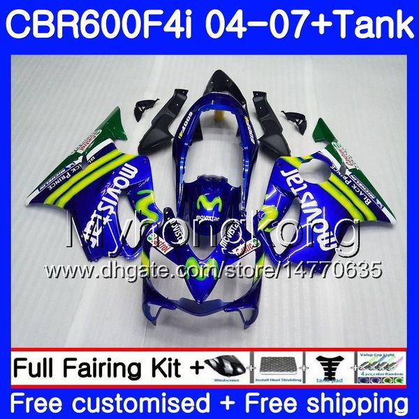 Movistar Blauer heißer Körper für HONDA CBR 600F4i CBR600 FS CBR600F4i 04 05 06 07 281HM.3 CBR 600 F4i CBR600 F4i 2004 2005 2006 2007 Verkleidungsset