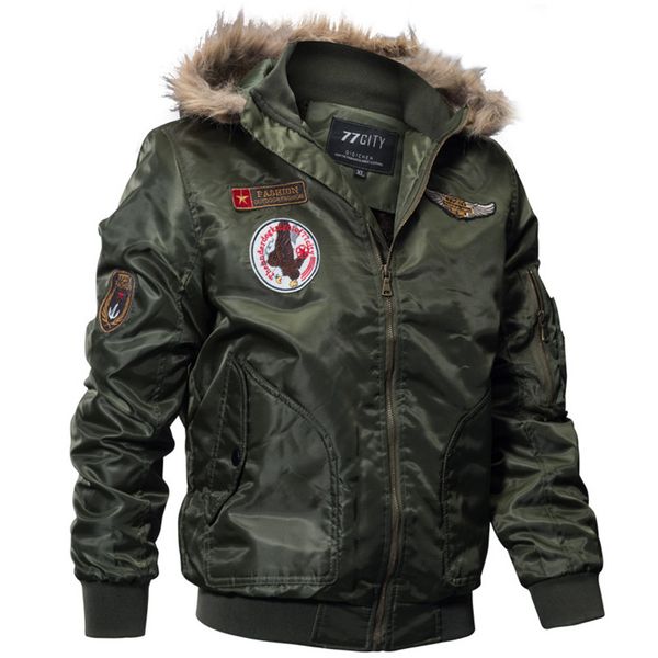 

designer jacket casual army ma1 pilot mens jackets with 77 city printed autumn winter bomber flight jacket male hooded coats m-4xl outerwear, Black;brown