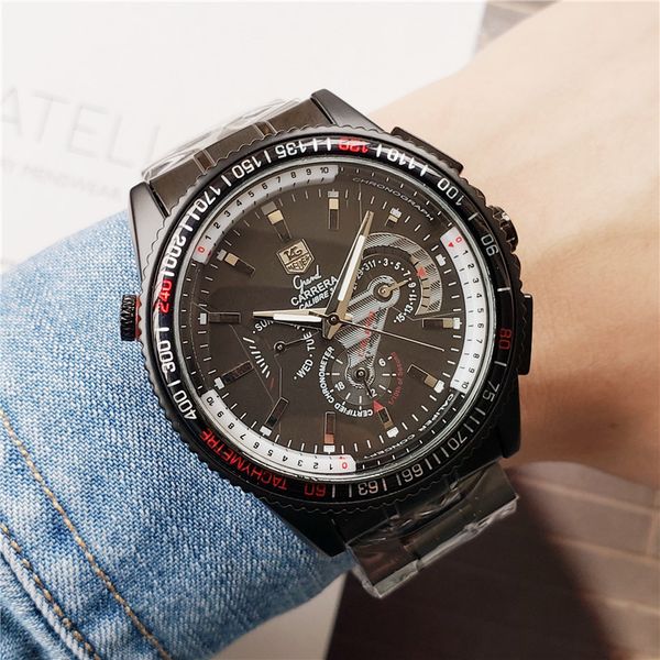 

new 86 tag heuer famous machinery watches 44mm mens watch steel band men sports watch no box g9, Slivery;brown