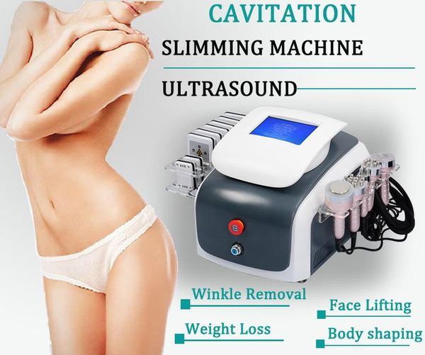 Venda 6in1 Hot Vacuum Lipo Laser RF cavitação Magro Radio Frequency Weight Loss LipoLaser Ultrasonic Fat Removal corpo emagrecimento máquina