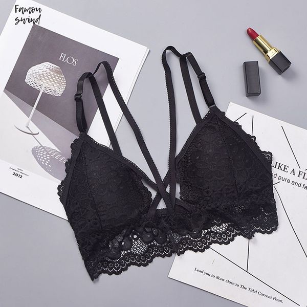 

провод свободных женщин шнурок бюстгальтер сексуального bralette lingerie женщины бесшовной проложенный цветочные brassiere сексуального ниж, Red;black
