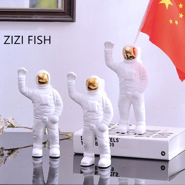 

astronaut desk ceramic ornaments white vases flower inserter creative nordic spaceman small vase model room decoration