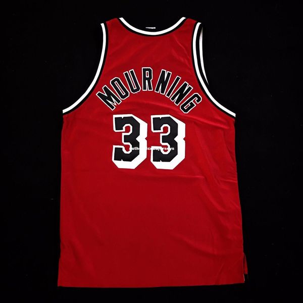 

100% stitched original alonzo mourning sewn away jersey mens mens vest size xs-6xl stitched basketball jerseys ncaa, Black;blue
