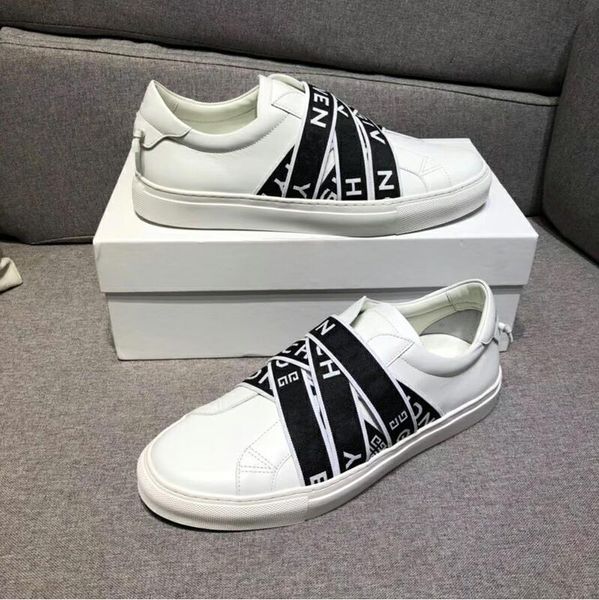 

fashion designer low mens womens casual shoes with knots on the back paris strap elastic leather sneaker for men women size 35-46, Black