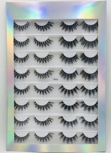 

handmade 16 pairs mink false eyelashes set thick natural fake lashes eyes makeup accessory soft & vivid eyelash extensions 6 models dhl