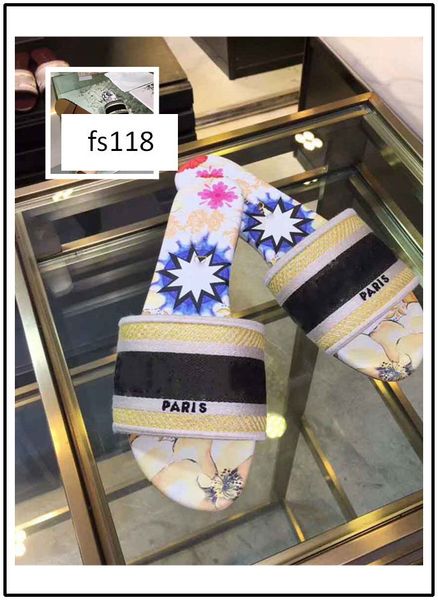

original box new dazzle flowers women sandals designer slippers flip flops striped embroidery sandal floral brocade slipper 3, Black