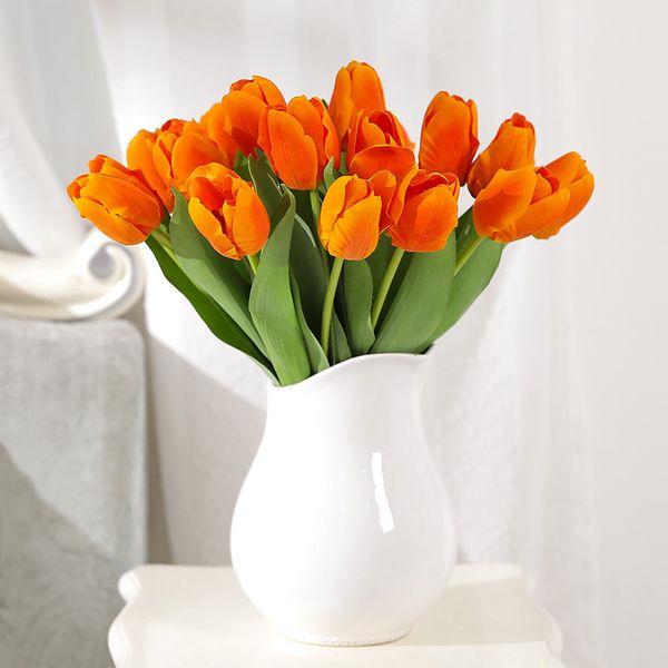 

5pcs artificial bouquet fake flower bridal bouquet decorate flowers real touch flowers latex tulips beauty flower
