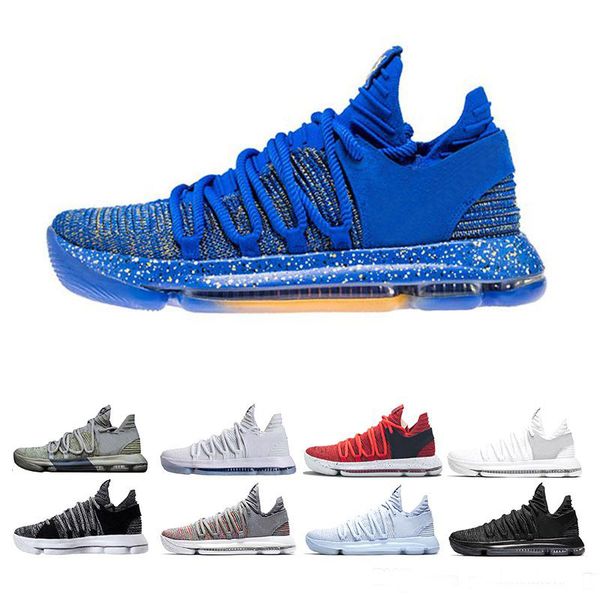

2019 new zoom kd 10 anniversary pe bhm red oreo triple black men basketball shoes elite low kevin durant athletic sport sneakers 40-46