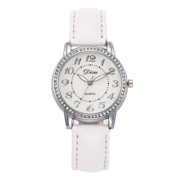 

simple digital calibration quartz women watch brand leather watches aristocratic temperament female watches, Slivery;brown