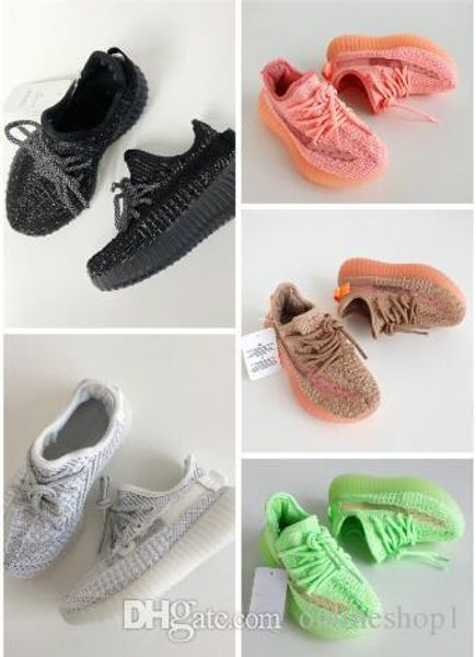 

designer kids shoes kany west antlia clay true form cream static running shoes sneakers for boys girls baby kids with box, Black