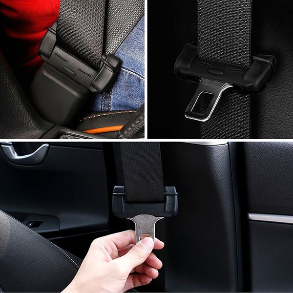 

2pcs universal car safety belt buckle covers anti-scratch silicon seat belt buckle protector interior accessories