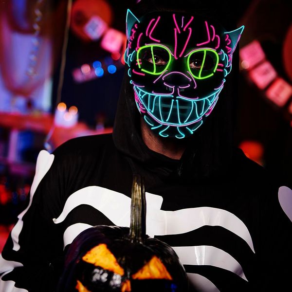 

halloween decoration led mask glowing cat mask costume anonymous for glowing dance carnival party masks