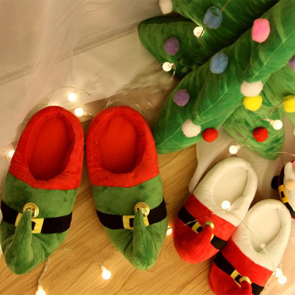 

2019 new winter plush slippers christmas cartoon cotton-padded shoes for couples indoor warm shoes with thick cloth soles, Black