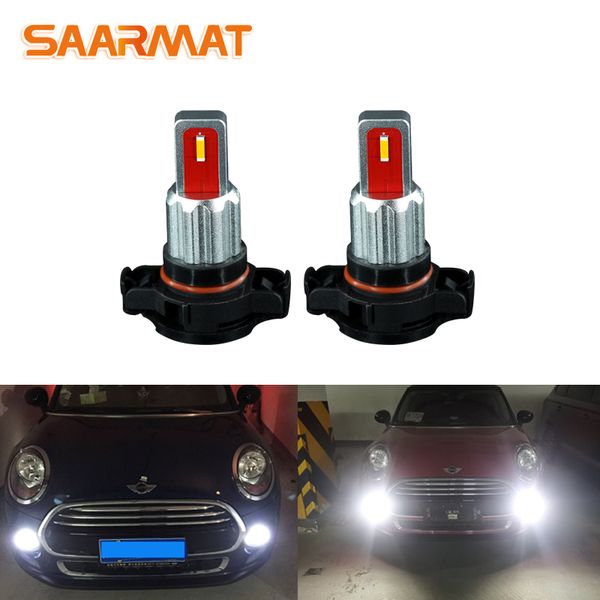 

2pc white yellowblue canbus psx24w 5202 ps19w led bulbs for mini cooper f55 f56 halogen headlamp trim for daytime running lights