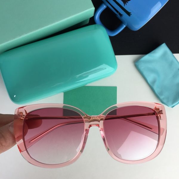 

2019 summer pink transparent width frank frame fashion designer men women sell sunglasses with blue case box and dastbag, White;black
