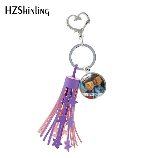 

new arrival jw.org heart tassel key chains fashion jehovah's witnesses pendant keyring glass p cabochon charm jewelry, Silver