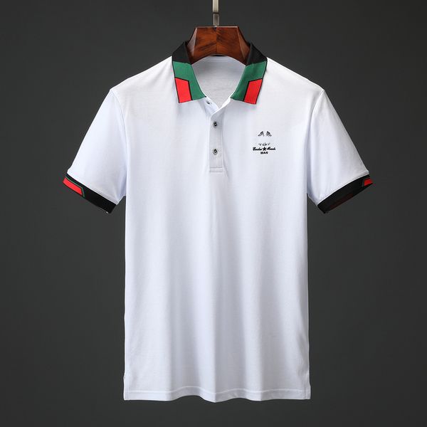 

2020 luxury europe paris patchwork men tshirt fashion mens designer t shirt casual men clothes medusa cotton tee luxury polo, Gray