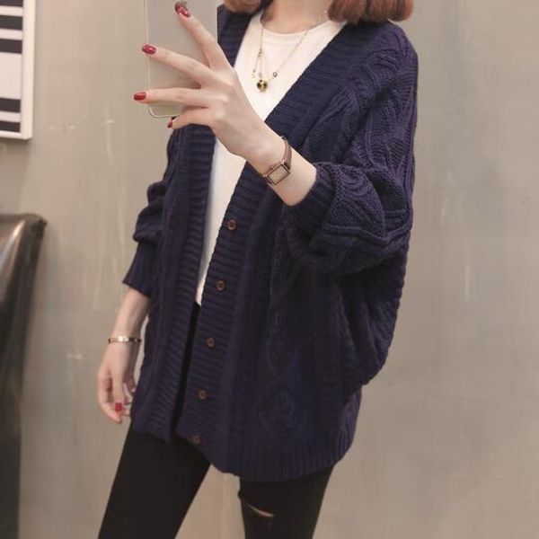 

christmas deals sweater women cardigan thick autumn winter loose sweaters jacket clothing vestidos blue beige coffee df908, White;black