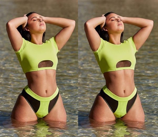 

women's stitching solid color split lz-840 # women's stitching solid color split swimsuit lz-840 swimsuit #, White;black
