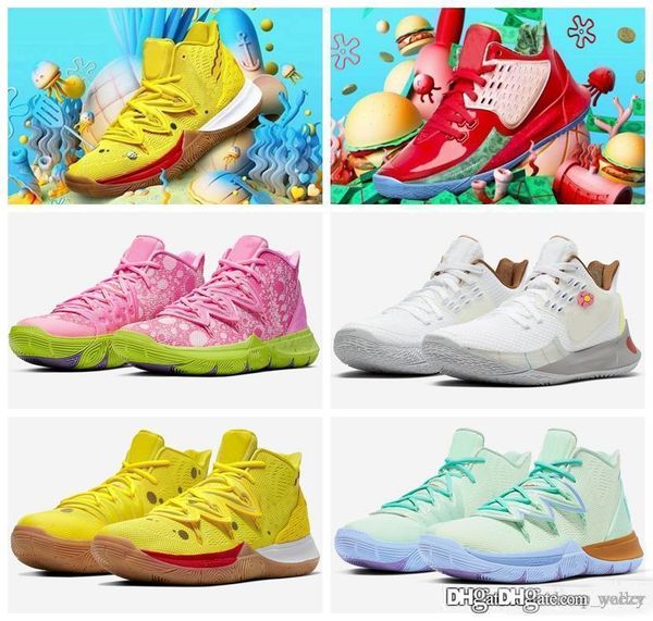 

new sponge bobs men basketball shoes 5s trainers kyries 5 pe little mountain cny ikhet zoom turbo sports sneakers 7-12