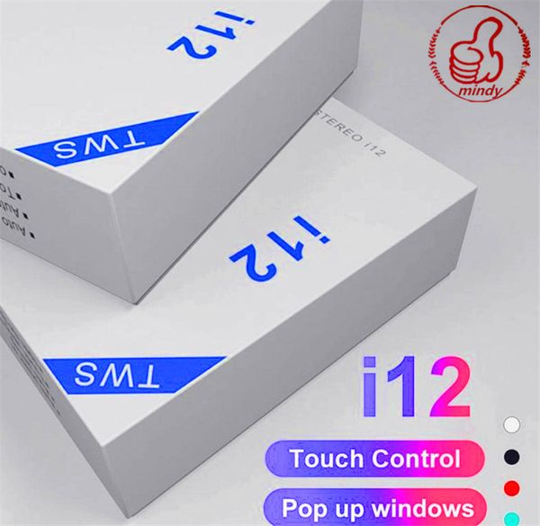 

i12 new tws bluetooth 5.0 wireless bluetooth headset supports pop-up window headset color touch control wireless headset