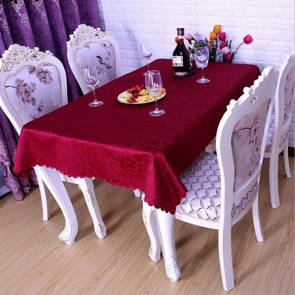 

restaurant tablecloth square polyester jacquard fabric printed flower tablecloth banquet table cover home kitchen decoration pink