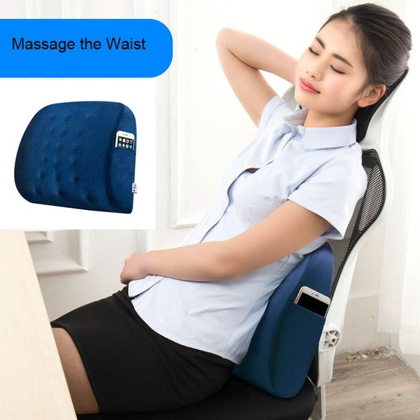 

velvet lumbar support pillow for office chair memory foam massage waist cushion for car home office travel relieve pain