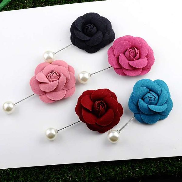 

cloth flower brooch men women vintage brooch iced out jewelry gift designer pins brooches for male new brand, Gray