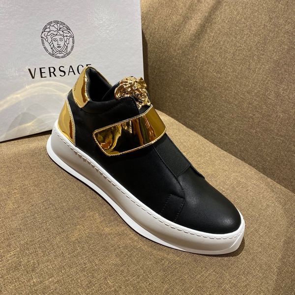 

2020 zapatillas deporte lujo black leather with golden buckle finish luxury brands casual shoes limited edition walking shoes#2f