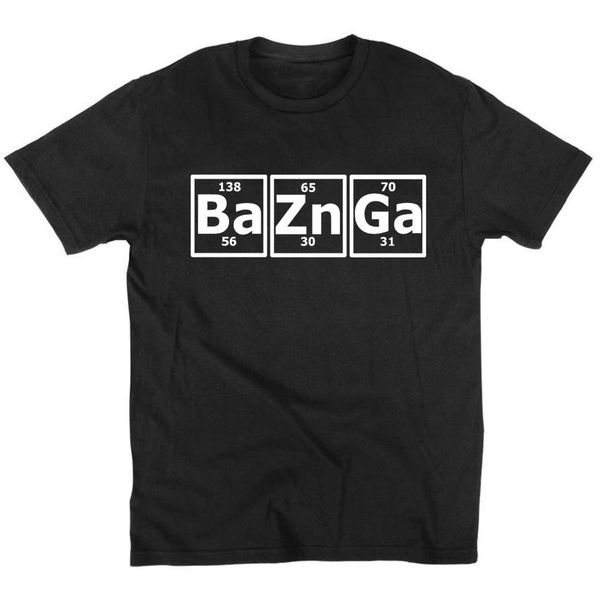 

bazinga periodic elements funny big bang t-shirt leisure short-sleeved euro size o neck tshirtxs 4xl5xl, White;black