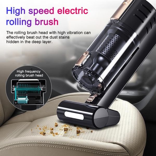 

5kpa 120w portable car vacuum cleaner mini handheld wireless led lamp 12v for auto home electronic accessories