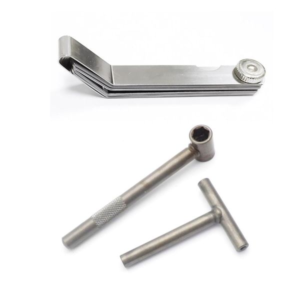 

engine valve screw adjusting spanner square hexagonal wrench tool + high precision feeler gauge 0.005-0.020