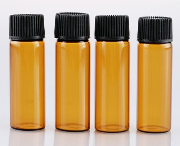 

1000pcs/lot 5ml 10ml amber and transparent glass bottle with inner ser brown essential oil bottle sample vial bottles