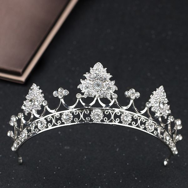 

fashion silver tiaras and crown crystal princess bridal wedding decoration headpiece wedding hair accessories jewelry for women, Golden;white