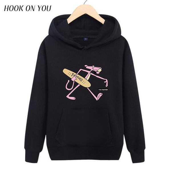 

2020 designer new pink leopard printed long-sleeved hooded plus velvet sweater winter warm sweater tide, White;black