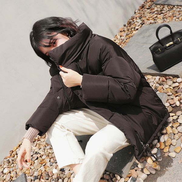 

women winter coats women winter jackets womens winter cotton women wadded jackets coats short parkas bread style oversize loose outwear, Black