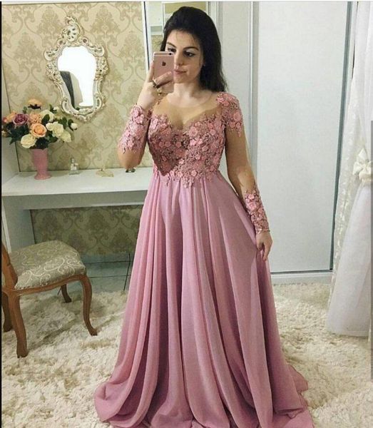 

fashion lace mother of the bride dresses with long sleeves sheer jewel neck wedding guest dress chiffon beaded plus size evening gowns, Black;red