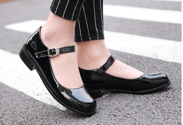 

send 2017 spring new style flat bottom square head women's shoes, Black