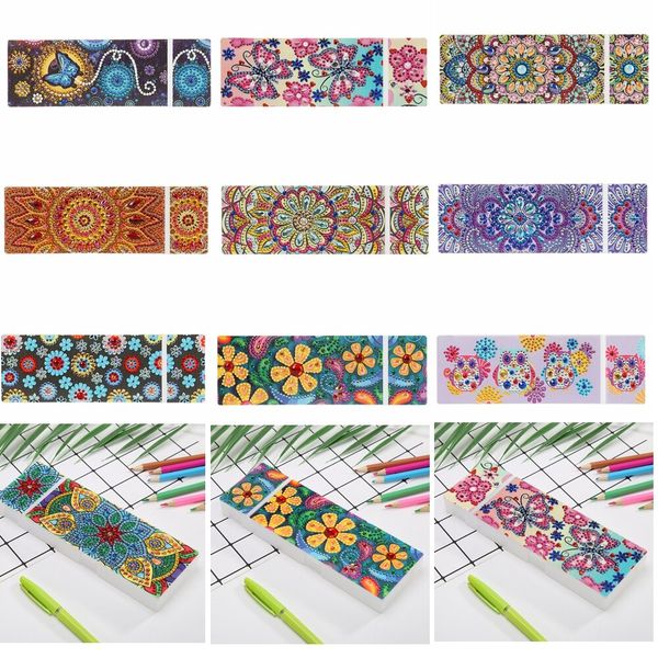 

vodool pencil box diy special shaped diamond painting pencil case 2 grids school office stationery jewelry storage box kids gift