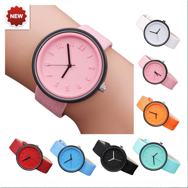 

watch simple fashion number watches quartz canvas belt wrist watch, Slivery;brown