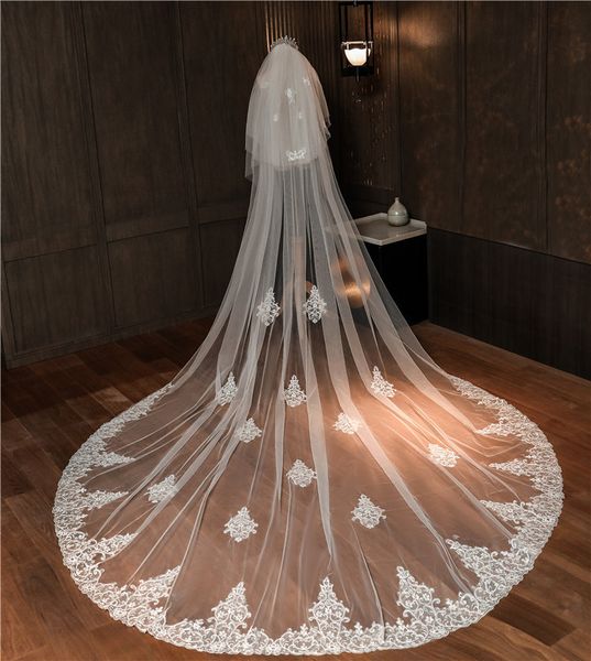 Bridal Veil 3m White Veil Long Sectionlace Travel Veil Wedding