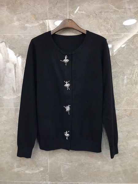 

2019 autumn and winter new women's wild color beaded knit cardigan, White