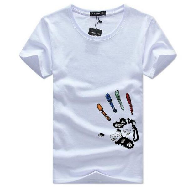 

2019 mens fashion tshirt summer short sleeve round neck tee plus size printed casual cotton tshirt with 6 colors size s-5xl, White;black