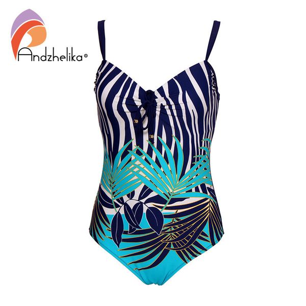

andzhelika плюс размер купальники sexy лиф печати one piece купальники лета женщин пляжная урожай купальные костюмы bodysuit монокини, White;black